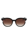 Longchamp Heritage 55mm Gradient Round Sunglasses In Black