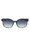 Longchamp Heritage 55mm Gradient Round Sunglasses In Textured Blue