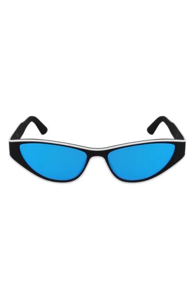 Longchamp Heritage 56mm Cat Eye Sunglasses In Matte Black