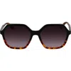 Longchamp Heritage 56mm Gradient Modified Rectangular Sunglasses In Brown