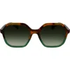 Longchamp Heritage 56mm Gradient Modified Rectangular Sunglasses In Brown