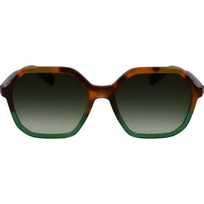 Longchamp Heritage 56mm Gradient Modified Rectangular Sunglasses In Brown