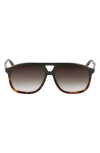 Longchamp Heritage 58mm Gradient Aviator Sunglasses In Brown