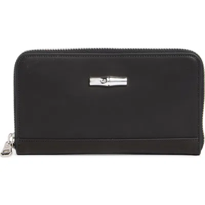 Longchamp Heritage Zip Around Wallet In Black