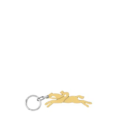Longchamp Horse Charm Keyring In Metallic