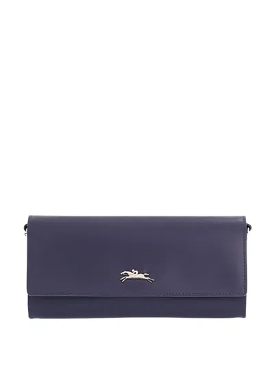 Longchamp Horse-rider Logo Chain Wallet In Blue