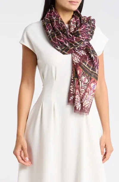 Longchamp Ikat Print Scarf In Neutral