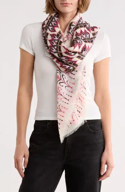 Longchamp Ikat Print Scarf In Pink
