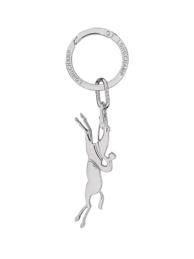 Longchamp ` Key Ring In Metallic