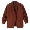 Longchamp Kimono Jacket In Châtaigne