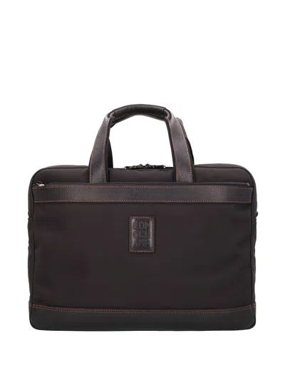 Longchamp L Boxford Leather-trim Briefcase In Black