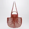 Longchamp L La Pliage Mesh Bag In Terracotta Colour In Orange