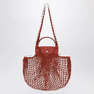 LONGCHAMP LONGCHAMP L LA PLIAGE MESH BAG IN TERRACOTTA COLOUR
