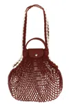 Longchamp 'l Le Pliage Filet' Shoulder Bag In Red