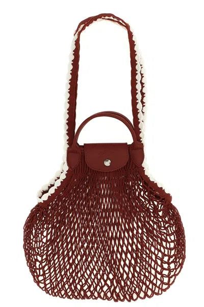 Longchamp 'l Le Pliage Filet' Shoulder Bag In Red