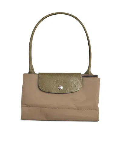 Longchamp ' L Le Pliage Green' Green Canvas Shoulder Bag In Multi