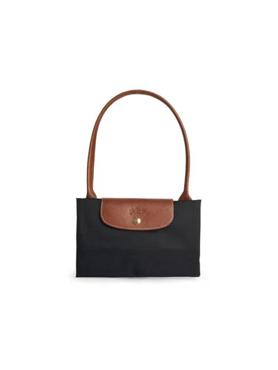 Longchamp 'l Le Pliage Original' Black Recycled Canvas Shoulder Bag