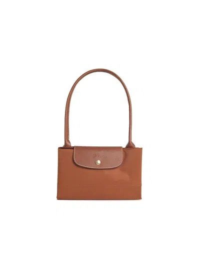 Longchamp 'l Le Pliage Original' Cognac Canvas Shoulder Bag In Brown