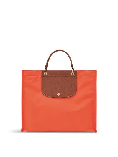 Longchamp Large Tote Bag In Carrot
