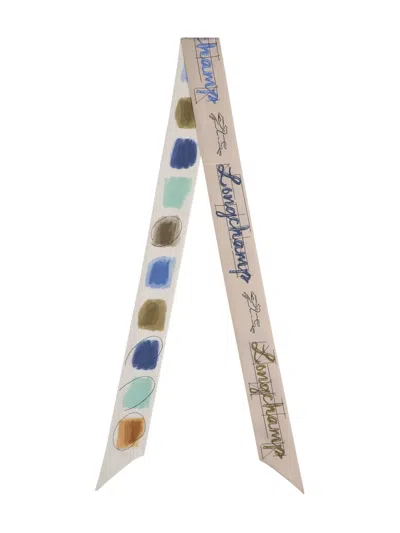 Longchamp La Palette  Printed Silk Neck Scarf