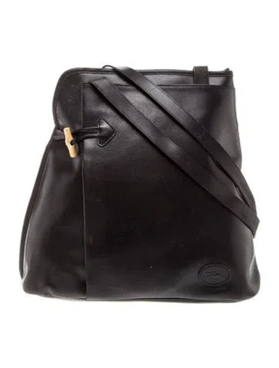 Pre-owned Longchamp Lace Messenger Bag In Black