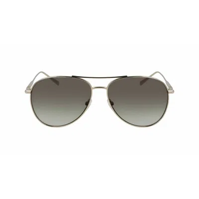 Longchamp Gold Metal Sunglasses In Gray