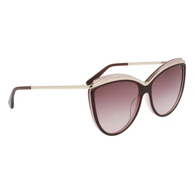 Longchamp Brown Acetate Sunglasses In Multi