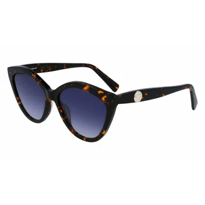 Longchamp Brown Acetate Sunglasses In Black