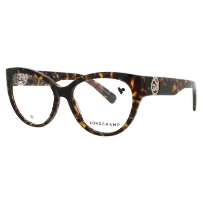 Longchamp Ladies Tortoise Cat Eye Eyeglass Frames -lo2728-242-53