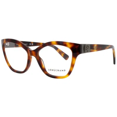Longchamp Ladies Tortoise Rectangular Eyeglass Frames Lo2755