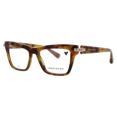 Longchamp Ladies Tortoise Rectangular Eyeglass Frames -lo2766-205-53