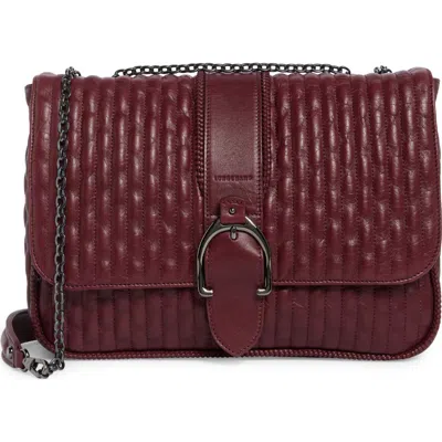 Longchamp Large Amazone Leather Quilted Convertible Crossbody Bag In Red