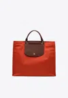 Longchamp Large Cabas Canvas Tote Bag In Orange