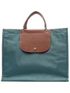 Longchamp Cabas Recycled Canvas Top Handle Tote In 绿色