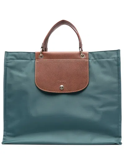 Longchamp Large Cabas Canvas Tote Bag In Blue