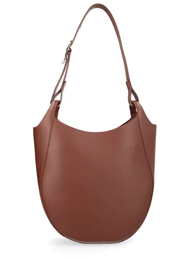 Longchamp Large Hobo Bag With Adjustable Shoulder Strap And Minimalist Design In Brown
