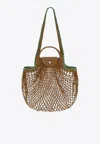 Longchamp Large La Pliage Mesh Handbag In Brown
