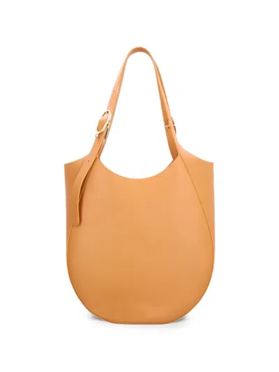 Longchamp Large Le Foulonné Leather Shoulder Bag In Orange