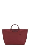 Longchamp Large Le Pilage Travel Bag In Red