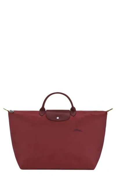 Longchamp Large Le Pilage Travel Bag In Red