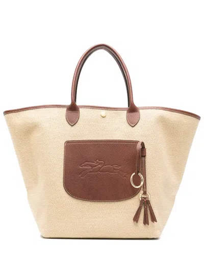 Longchamp Large Le Pliage Collection Basket Tote Bag In Neutrals