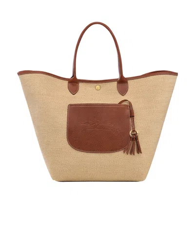 Longchamp Large Le Pliage Collection Basket Tote Bag In Nude