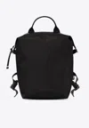 Longchamp Foldable Backpack With Side Pocket And Top Handle In Black