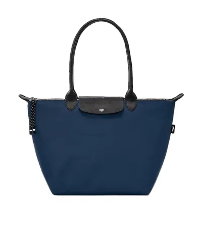 Longchamp Large Le Pliage Energy Canvas Tote Bag In Blu