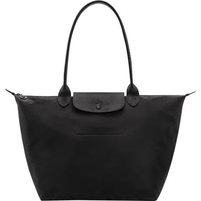 Longchamp Large Le Pliage One Nylon Shoulder Tote In Black