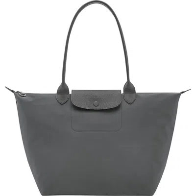 Longchamp Large Le Pliage One Nylon Shoulder Tote In Gray
