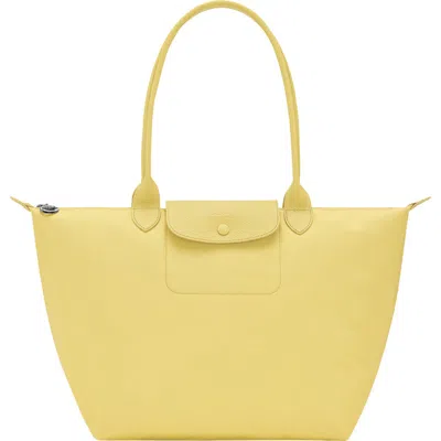 Longchamp Large Le Pliage One Nylon Shoulder Tote In Yellow