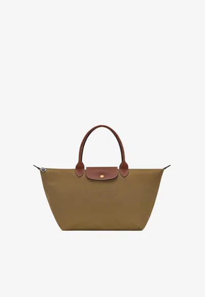 Longchamp Large Le Pliage Original Shoulder Bag In Olive