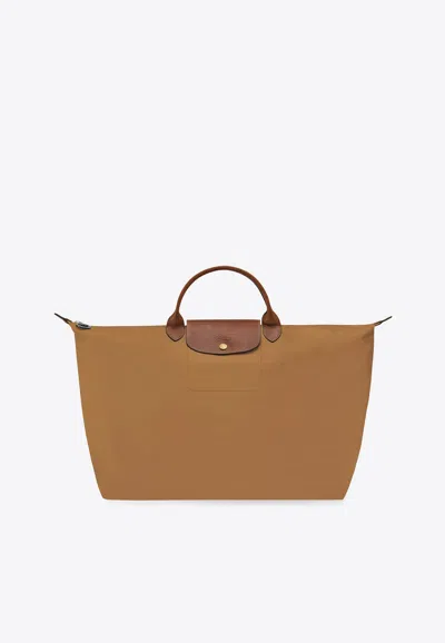 Longchamp Large Le Pliage Original Travel Bag In Brown