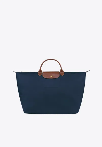 Longchamp Large Le Pliage Original Travel Bag In Blue